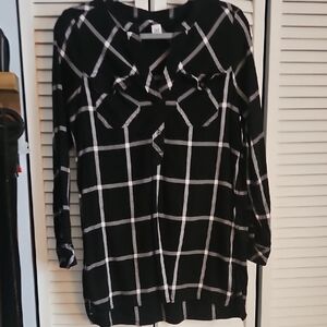 Black/White Windowpane Tunic